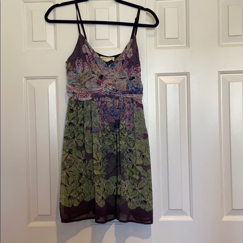 Purple and Green multi pattern Dress